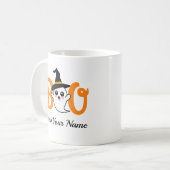 Boo Crew Orange Halloween Familie Personalisiert Kaffeetasse (Vorderseite Links)