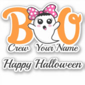 Boo Crew Orange Halloween Familienmatte Aufkleber (Vorderseite)
