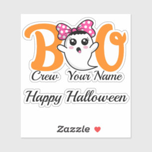 Boo Crew Orange Halloween Familienmatte Aufkleber
