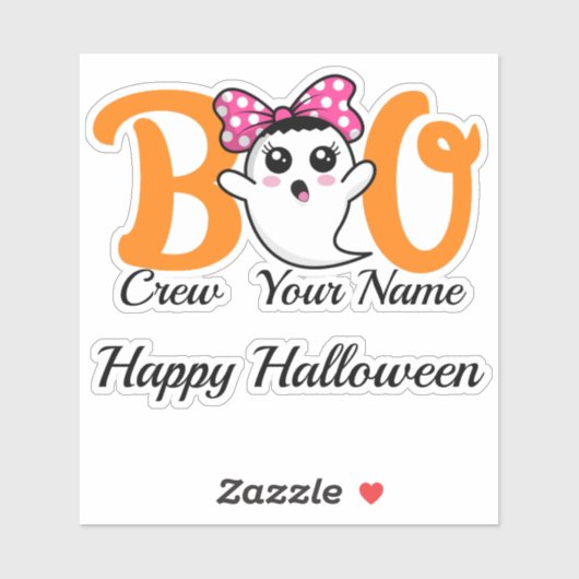 Boo Crew Orange Halloween Familienmatte Aufkleber (Blatt)