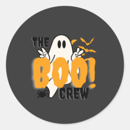 Boo Crew Orange Halloween Runder Aufkleber
