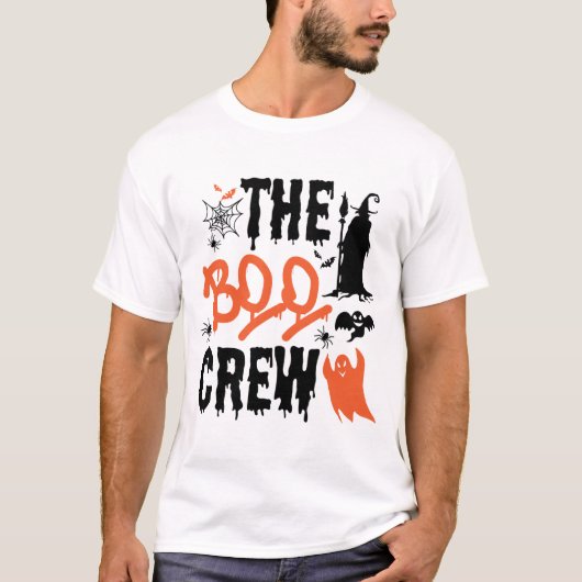 Boo Crew Orange T-Shirt - Fun Family Halloween Kos (Vorderseite)