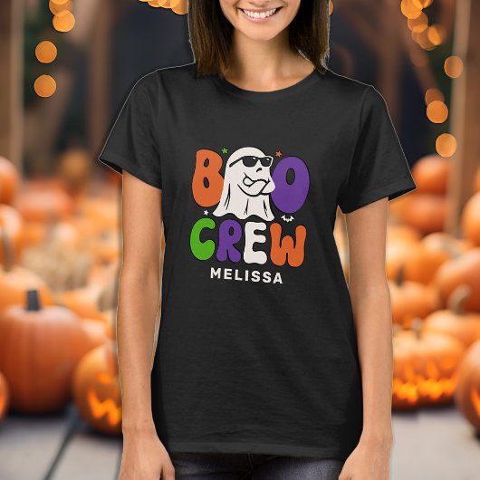 BOO Crew Retro Custom Family Matching Halloween T-Shirt