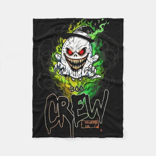 Boo-Crew schwarzer Geist Halloween-Geist-Geist-Bek Fleecedecke (Vorderseite)