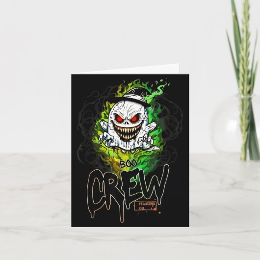 Boo-Crew schwarzer Geist Halloween-Geist Geist Bek Karte (Vorderseite)