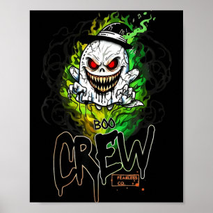 Boo-Crew schwarzer Geist Halloween-Geist Geist Bek Poster