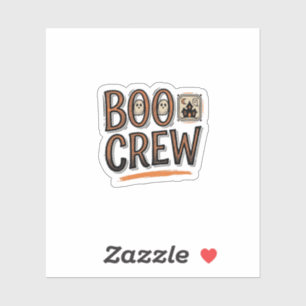 Boo Crew Vintage Halloween Gravur Shirt Design_ Aufkleber