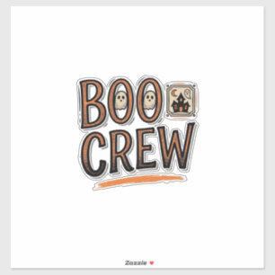 Boo Crew Vintage Halloween Gravur Shirt Design_ Aufkleber