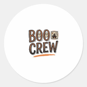 Boo Crew Vintage Halloween Gravur Shirt Design_ Runder Aufkleber