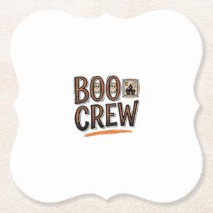 Boo Crew Vintage Halloween Gravur Shirt Design_ Untersetzer