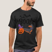 Boo! Dachshund Dog Spooky Pumpkin Witch Hat Fun Ha T-Shirt (Vorderseite)