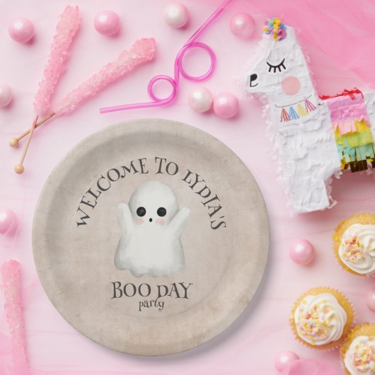 Boo Day Kawaii Ghost Halloween Geburtstag Pappteller (Party)