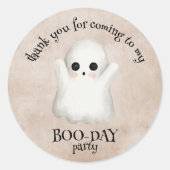 Boo Day Kawaii Ghost Halloween Geburtstag Runder Aufkleber (Vorderseite)