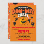 BOO-DAY PARTY HALLOWEEN PUMPKIN HOCKEY EINLADUNG (Vorne/Hinten)