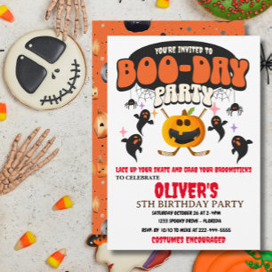 BOO-DAY PARTY HALLOWEEN PUMPKIN HOCKEY EINLADUNG
