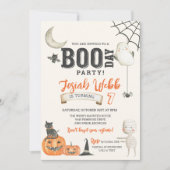 BOO-DAY Party Spooky Kinder Halloween Geburtstag Einladung (Vorderseite)
