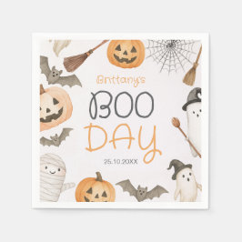 Boo Day Spooky Halloween Birthday Napkins Serviette
