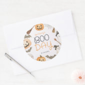 Boo Day Spooky Halloween Birthday Runder Aufkleber (Umschlag)