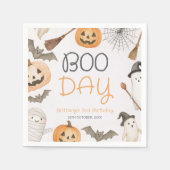 Boo Day Spooky Halloween Birthday Serviette (Vorderseite)