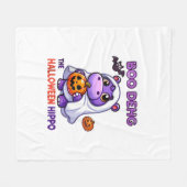 Boo Deng Das Halloween Hippo Niedlich Bouncy Pig C Fleecedecke (Vorderseite (Horizontal))