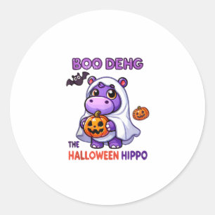 Boo Deng Das Halloween Hippo Niedlich Bouncy Pig C Runder Aufkleber