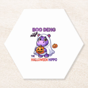 Boo Deng Das Halloween Hippo Niedlich Bouncy Pig C Untersetzer