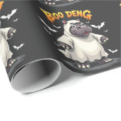 Boo Deng Ghost Baby Pygmy Hippo Moo Deng Halloween Geschenkpapier (Rolleneckpunkt)
