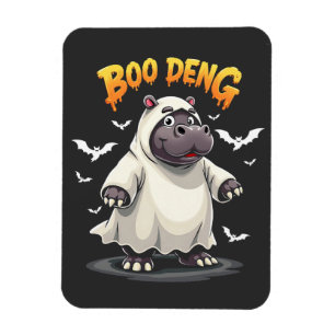 Boo Deng Ghost Baby Pygmy Hippo Moo Deng Halloween Magnet