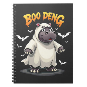 Boo Deng Ghost Baby Pygmy Hippo Moo Deng Halloween Notizblock
