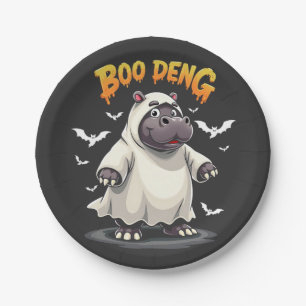 Boo Deng Ghost Baby Pygmy Hippo Moo Deng Halloween Pappteller