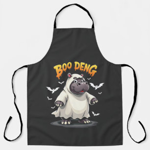 Boo Deng Ghost Baby Pygmy Hippo Moo Deng Halloween Schürze