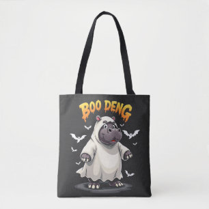Boo Deng Ghost Baby Pygmy Hippo Moo Deng Halloween Tasche