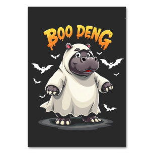 Boo Deng Ghost Baby Pygmy Hippo Moo Deng Halloween Tischnummer