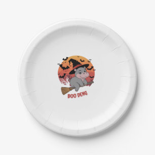 Boo Deng Hippo Halloween Moo Deng Baby Hippo Long Pappteller