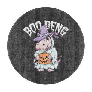 Boo deng Spooky Halloween Moo Deng Baby Hippo Schneidebrett