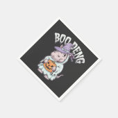Boo deng Spooky Halloween Moo Deng Baby Hippo Serviette (Ecke)