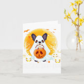 Boo Dog Frenchie French Bulldog Boo Halloween Spaß Karte (Gelbe Blume)