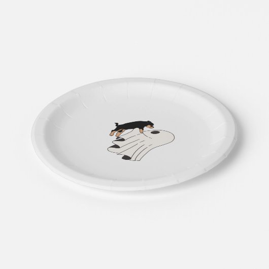 Boo Dog Halloween Hund Spooky Pappteller (Schrägansicht)