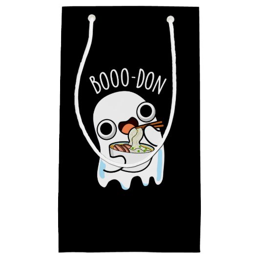 Boo-don Funny Ghost Udon Pun Dark BG Kleine Geschenktüte (Vorderseite)