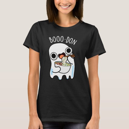Boo-don Funny Ghost Udon Pun Dark BG T-Shirt (Vorderseite)