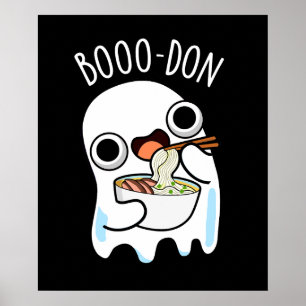 Boo-don Lustiger Geist Udon Pun Dunkle BG Poster