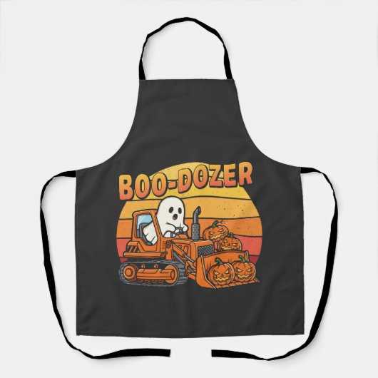 Boo Dozer Geist Lustiges Halloween Schürze (Vorderseite)