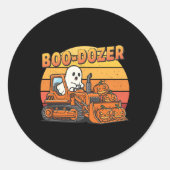 Boo Dozer Ghost Funny Halloween Runder Aufkleber (Vorderseite)