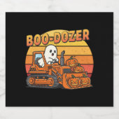 Boo Dozer Ghost Funny Halloween Schaumweinetikett (Einzelnes Label)