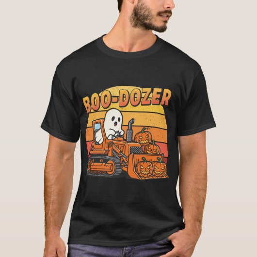Boo Dozer Ghost Funny Halloween T-Shirt (Vorderseite)