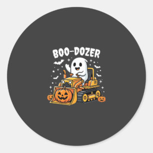 Boo Dozer Halloween-Geist-Bulldozer_1 Runder Aufkleber