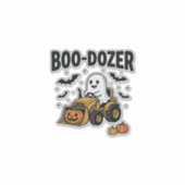 Boo-Dozer Halloween-Geist-Bulldozer-Design_1 Aufkleber (Vorderseite)