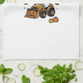 Boo-Dozer Halloween-Geist-Bulldozer-Design_1 Geschirrtuch (Gefaltet)