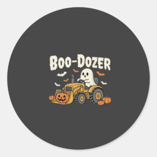 Boo-Dozer Halloween-Geist-Bulldozer-Design_1 Runder Aufkleber