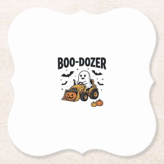 Boo-Dozer Halloween-Geist-Bulldozer-Design_1 Untersetzer (Vorderseite)
